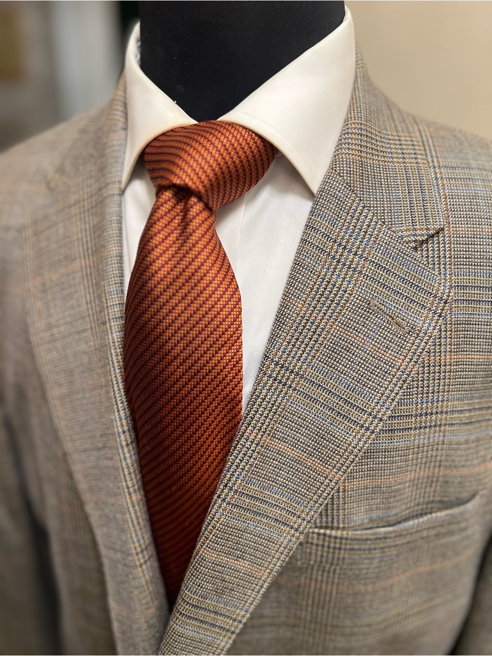 NWOT Tommy Hilfiger Men's Tan Glen Plaid Blazer Sport Coat Jacket 46R